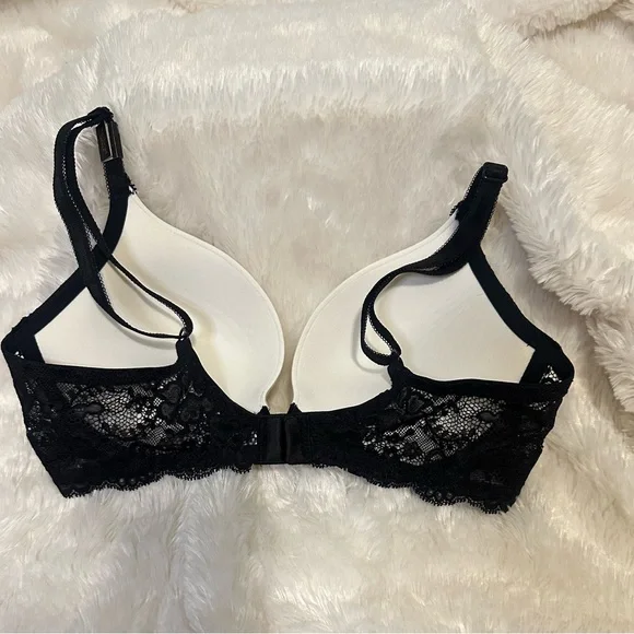 NWT: Victoria’s Secret Dream Angels Push-Up Bra 34C Black & Ivory Lace - Picture 2 of 6